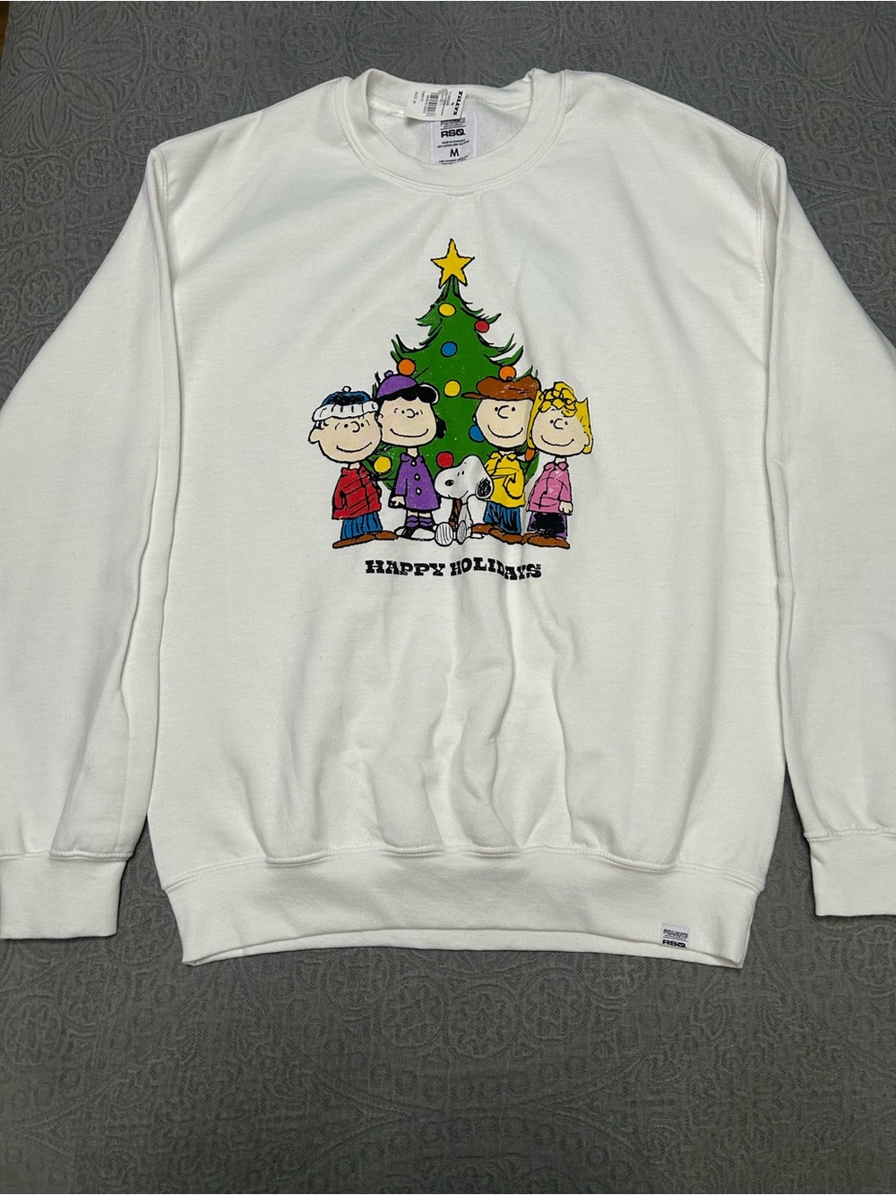 RSQ White Peanuts Graphic Crewneck Sweatshirt